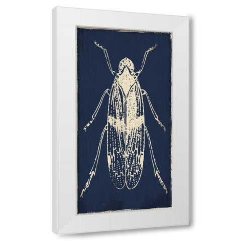 Bug Life Blue One White Modern Wood Framed Art Print by Villa, Milli