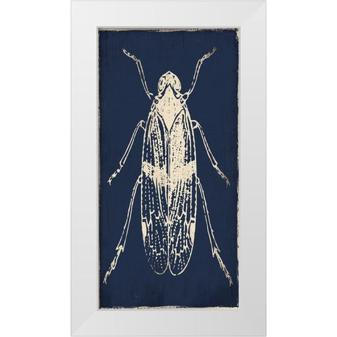 Bug Life Blue One White Modern Wood Framed Art Print by Villa, Milli