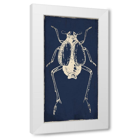 Bug Life Blue Two White Modern Wood Framed Art Print by Villa, Milli