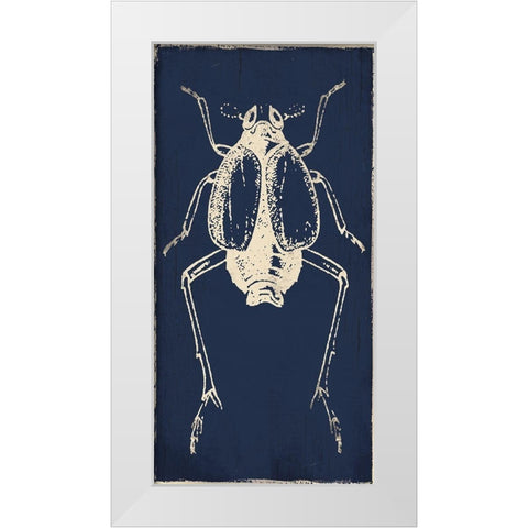 Bug Life Blue Two White Modern Wood Framed Art Print by Villa, Milli