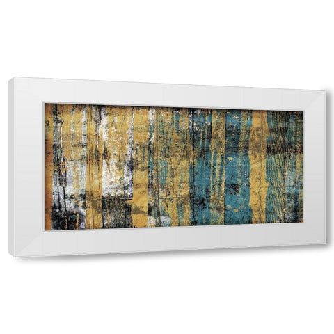 Wood Gold Blue White Modern Wood Framed Art Print by Villa, Mlli