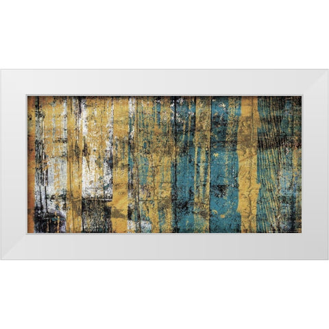 Wood Gold Blue White Modern Wood Framed Art Print by Villa, Mlli