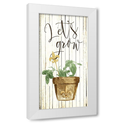 Lets Grow Cream White Modern Wood Framed Art Print by Villa, Mlli
