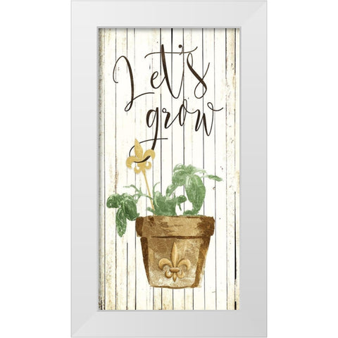 Lets Grow Cream White Modern Wood Framed Art Print by Villa, Mlli