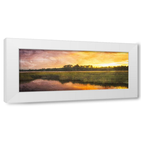 Marsh Sunset White Modern Wood Framed Art Print by Villa, Mlli
