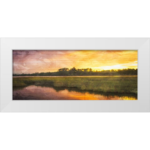 Marsh Sunset White Modern Wood Framed Art Print by Villa, Mlli
