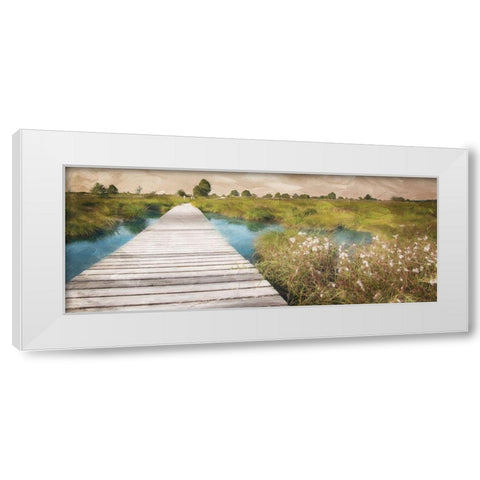 On The Marsh White Modern Wood Framed Art Print by Villa, Mlli