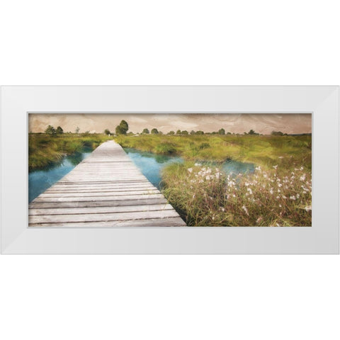On The Marsh White Modern Wood Framed Art Print by Villa, Mlli