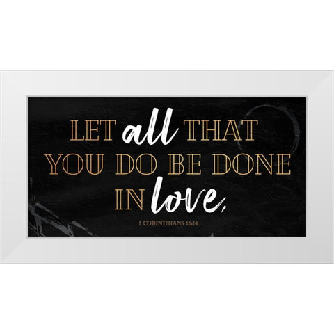 All Love White Modern Wood Framed Art Print by Villa, Mlli