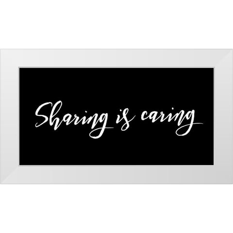 Sharing Is Caring Black White Modern Wood Framed Art Print by Villa, Mlli