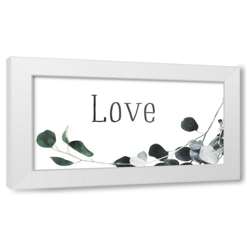 Love White Modern Wood Framed Art Print by Villa, Mlli