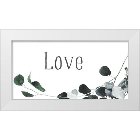 Love White Modern Wood Framed Art Print by Villa, Mlli