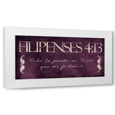 Filipenses Todo Purp White Modern Wood Framed Art Print by Villa, Mlli