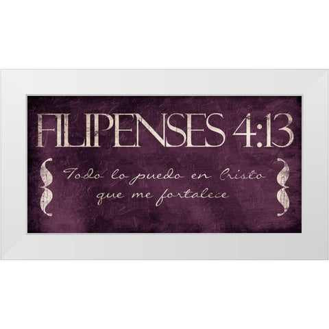 Filipenses Todo Purp White Modern Wood Framed Art Print by Villa, Mlli