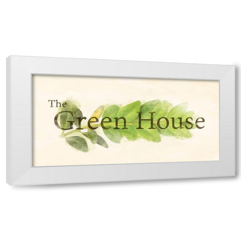 The Green House White Modern Wood Framed Art Print by Villa, Mlli