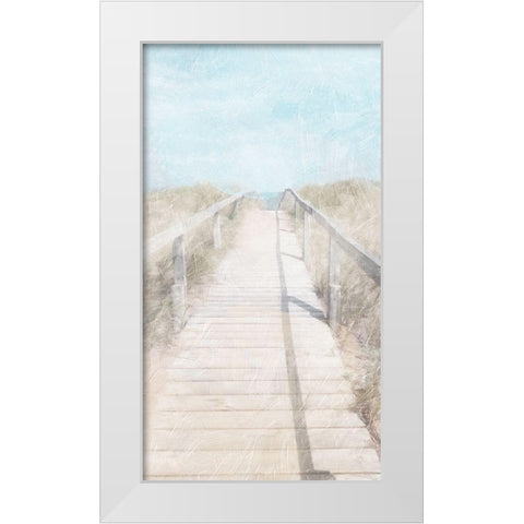 Lets Walk To The Beach White Modern Wood Framed Art Print by Villa, Mlli
