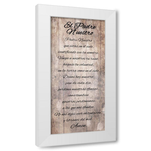 El Padre Nuestro White Modern Wood Framed Art Print by Villa, Mlli