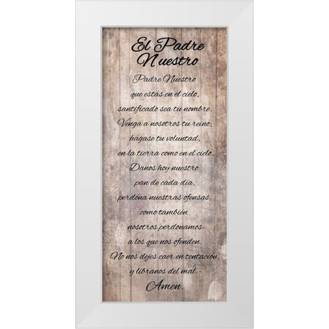 El Padre Nuestro White Modern Wood Framed Art Print by Villa, Mlli