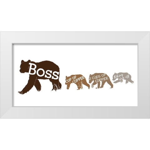 Boss And Employees White Modern Wood Framed Art Print by Villa, Mlli