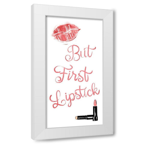 First Lipstick White Modern Wood Framed Art Print by Villa, Mlli