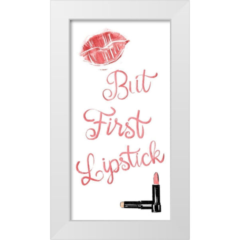First Lipstick White Modern Wood Framed Art Print by Villa, Mlli