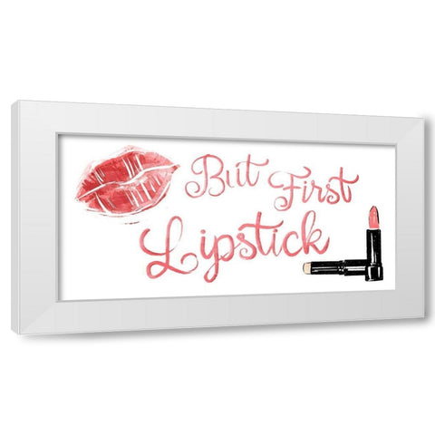 First Lipstick Horizontal White Modern Wood Framed Art Print by Villa, Mlli
