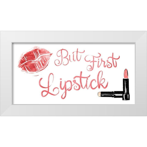 First Lipstick Horizontal White Modern Wood Framed Art Print by Villa, Mlli