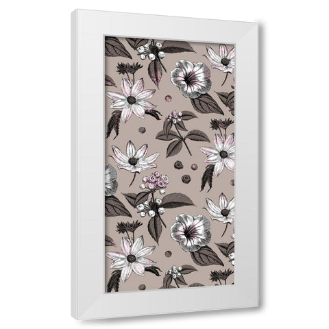 Flower Spots White Modern Wood Framed Art Print by Villa, Milli