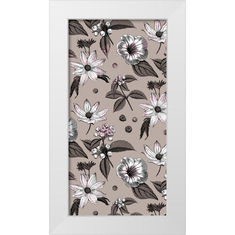 Flower Spots White Modern Wood Framed Art Print by Villa, Milli