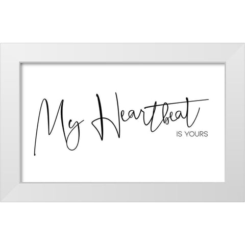 My Heartbeat White Modern Wood Framed Art Print by Villa, Milli