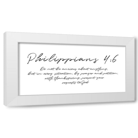 Script Philippians White Modern Wood Framed Art Print by Villa, Milli
