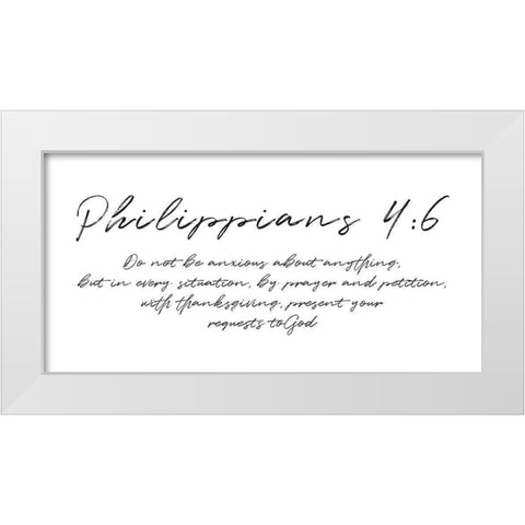 Script Philippians White Modern Wood Framed Art Print by Villa, Milli
