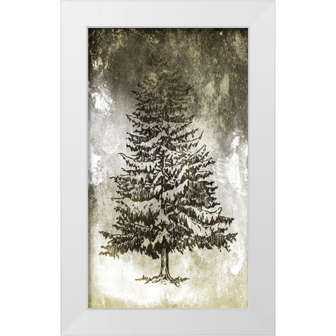 Tree In The Gloom 3 White Modern Wood Framed Art Print by Villa, Milli