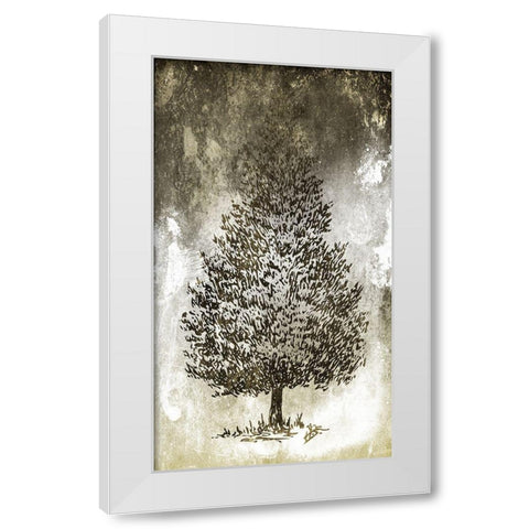 Tree In The Gloom 4 White Modern Wood Framed Art Print by Villa, Milli