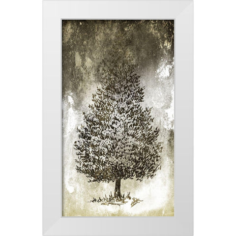 Tree In The Gloom 4 White Modern Wood Framed Art Print by Villa, Milli