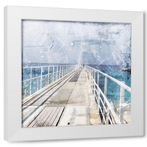 Postcard From The Pier White Modern Wood Framed Art Print by Villa, Mlli