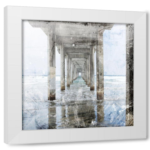 Postcard From The Pier 2 White Modern Wood Framed Art Print by Villa, Mlli
