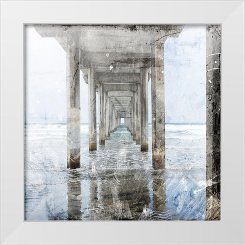 Postcard From The Pier 2 White Modern Wood Framed Art Print by Villa, Mlli