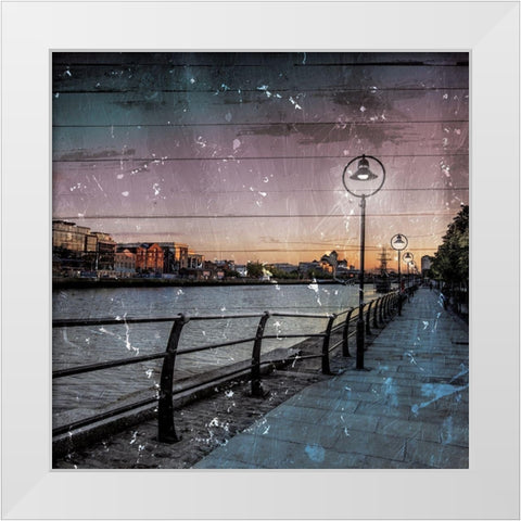 Out For A Walk White Modern Wood Framed Art Print by Villa, Mlli