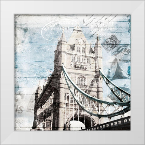 Postcard From London White Modern Wood Framed Art Print by Villa, Mlli