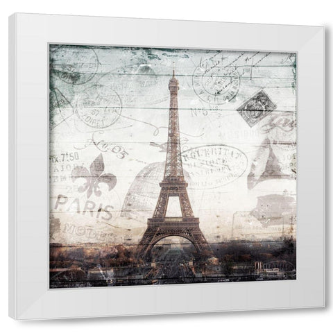 Postcard From Paris White Modern Wood Framed Art Print by Villa, Mlli