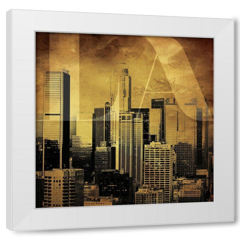 Golden LA White Modern Wood Framed Art Print by Villa, Mlli