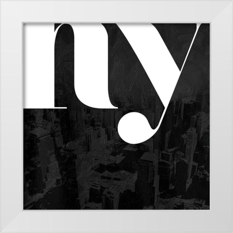 Black NY White Modern Wood Framed Art Print by Villa, Mlli