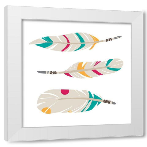 Magical Feathers White Modern Wood Framed Art Print by Villa, Mlli