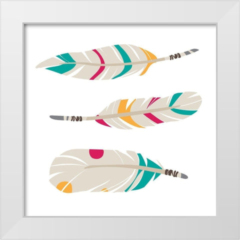 Magical Feathers White Modern Wood Framed Art Print by Villa, Mlli