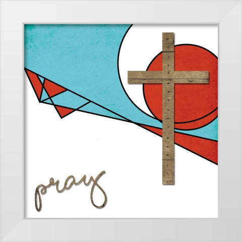 Abstract Pray White Modern Wood Framed Art Print by Villa, Mlli
