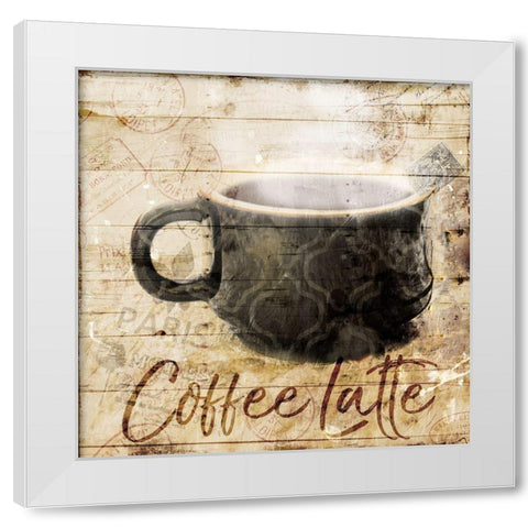 Postcard From Coffee White Modern Wood Framed Art Print by Villa, Mlli