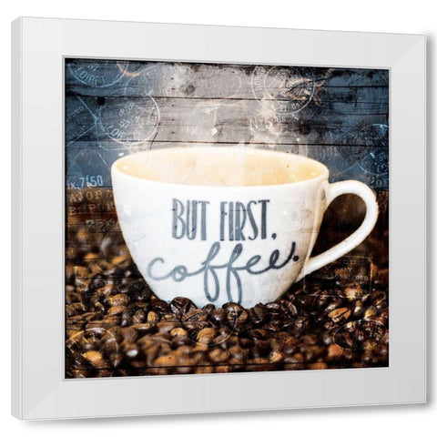 But First White Modern Wood Framed Art Print by Villa, Mlli