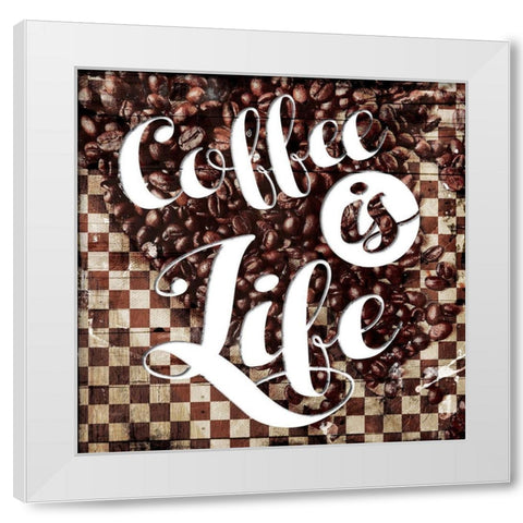 Coffee Is Life White Modern Wood Framed Art Print by Villa, Mlli