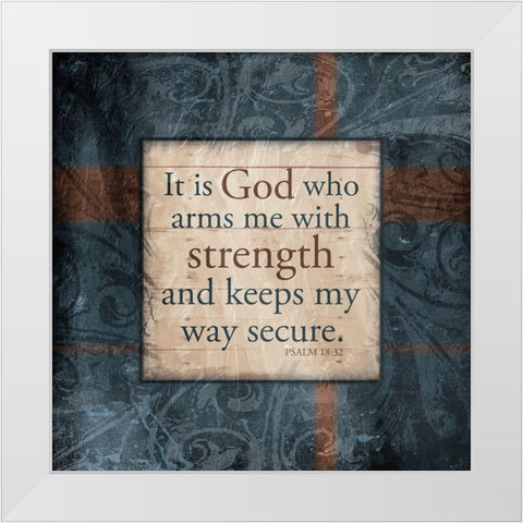 God Strength White Modern Wood Framed Art Print by Villa, Mlli